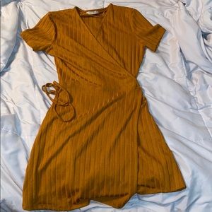 Burnt orange/rust colored wrap dress